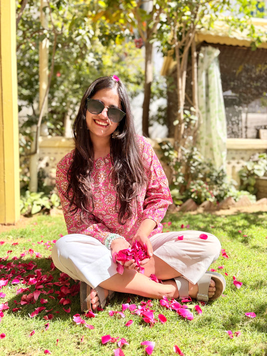 Pure Hand Block Printed Cotton Top