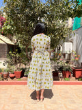 Lemon Meadow Pure Cotton Dress With Pocket