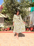 Lemon Meadow Pure Cotton Dress With Pocket