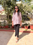 Frosted Bloom Pure Cotton Short Kurti