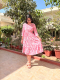 Blush Bloom Pure Cotton Dress With Pocket