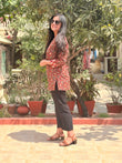 Floral Flame Pure Cotton Short Kurti