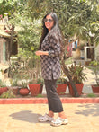 Black Petal Pure Cotton Short Kurti