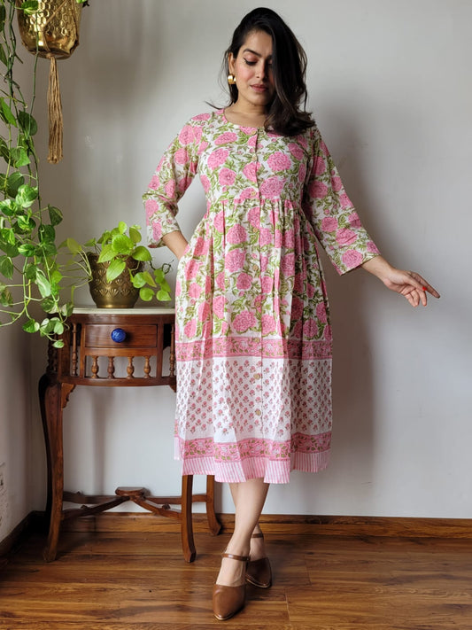 Hand Printed Cotton Dress