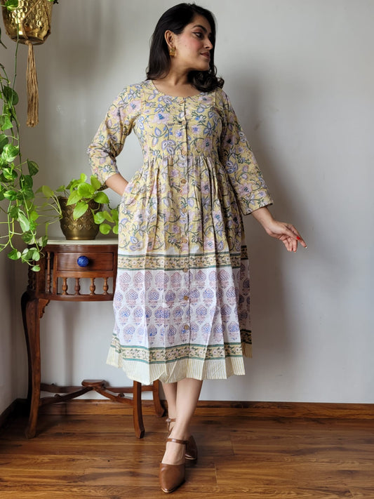 Hand Printed Cotton Dress