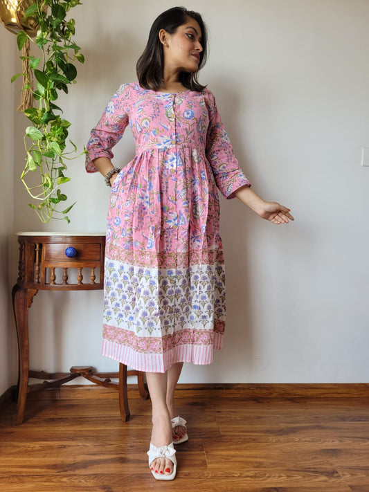 Hand Printed Cotton Dress