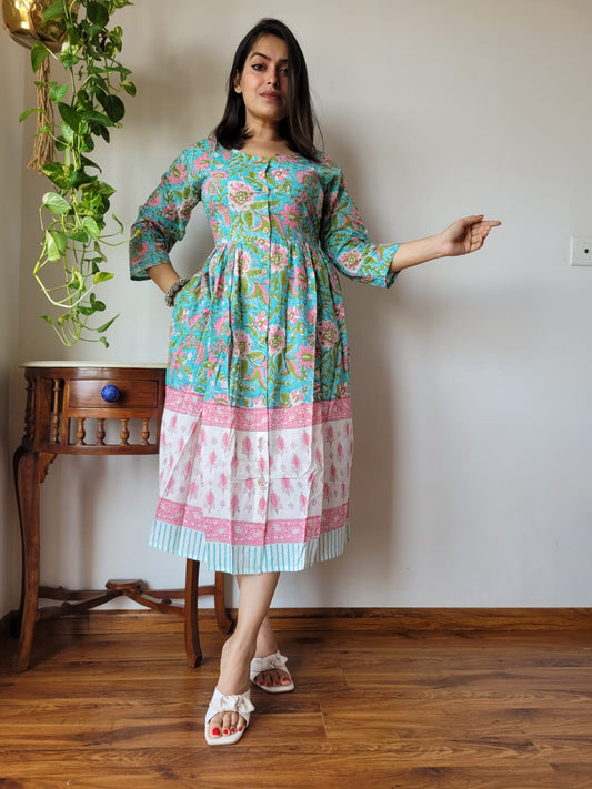 Hand Printed Cotton Dress
