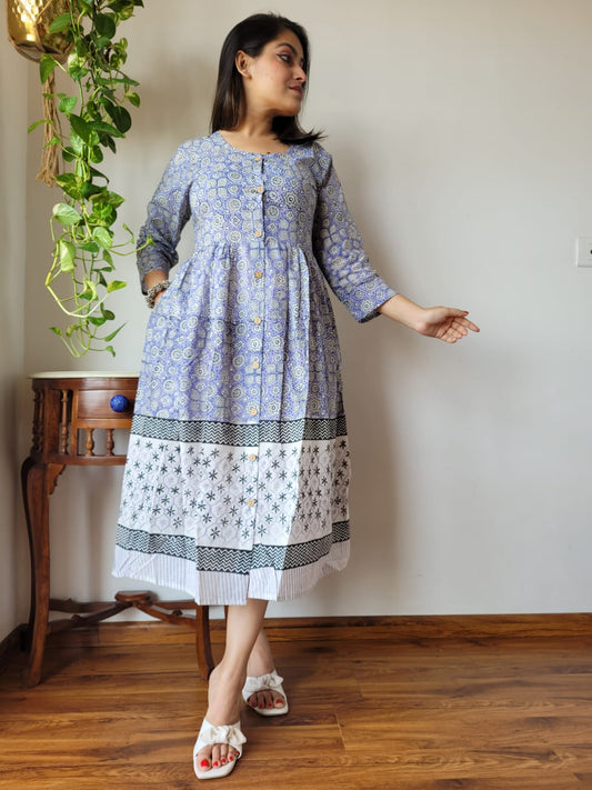 Hand Printed Cotton Dress