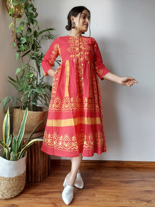 Hand Printed Cotton Dress