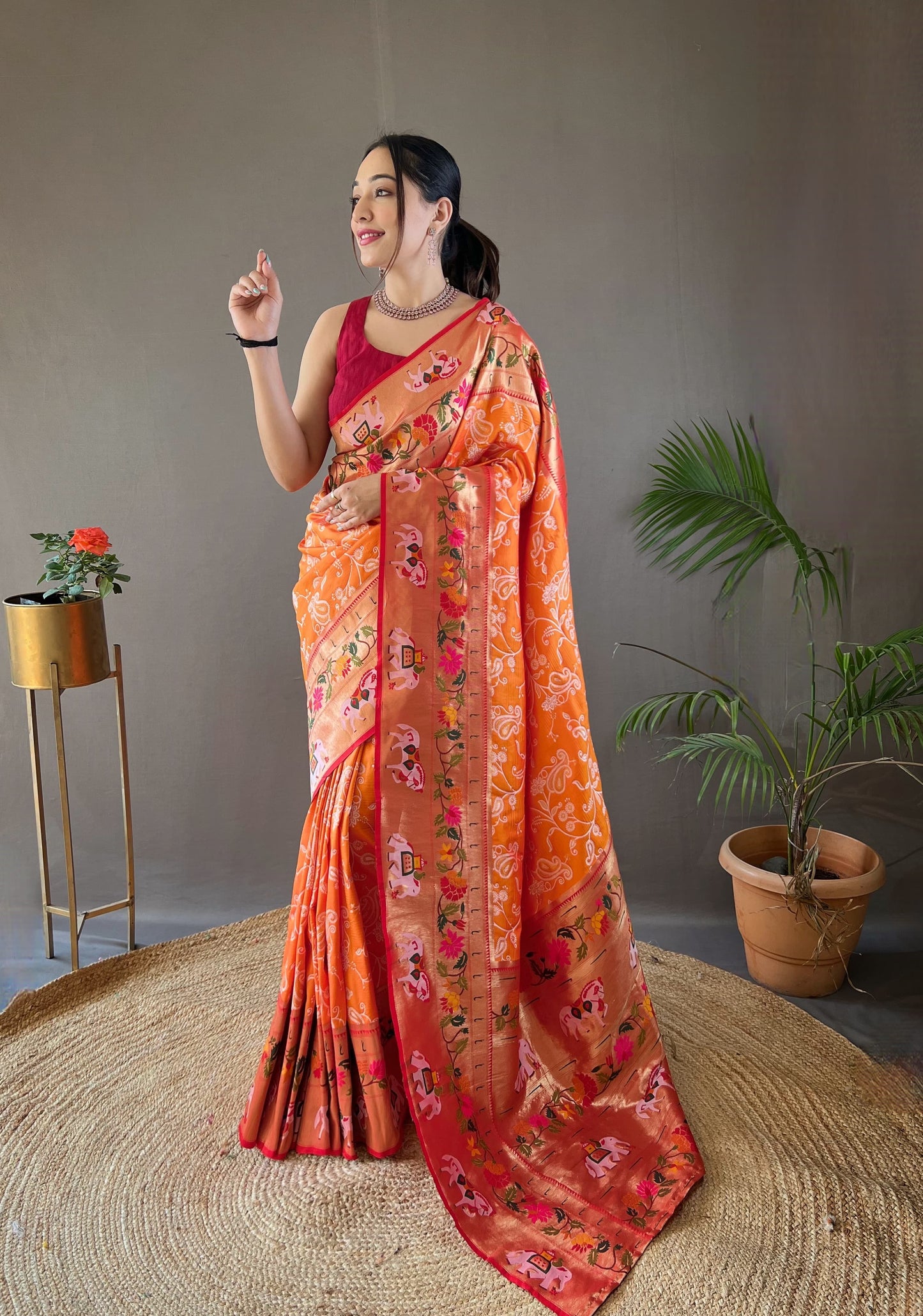 Paithani Patola Saree with Meenakari Pallu
