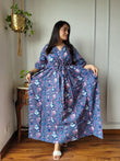 Hand Block Printed Cotton Free Size Dress
