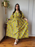 Hand Block Printed Cotton Free Size Dress