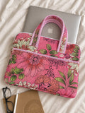Pink Harvest · Quilted Cotton Laptop Sleeve
