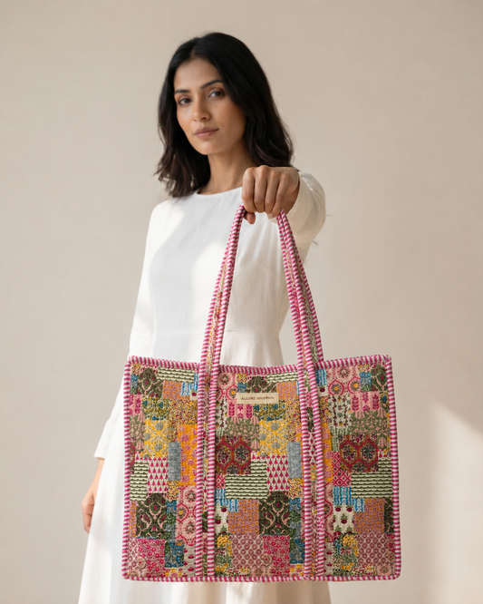 Zero-Waste Medley Tote Bag with Zip