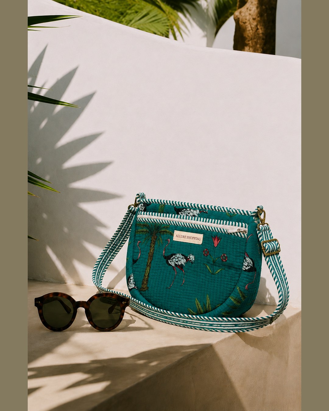 Emerald Aviary · Quilted Cotton Crescent Sling