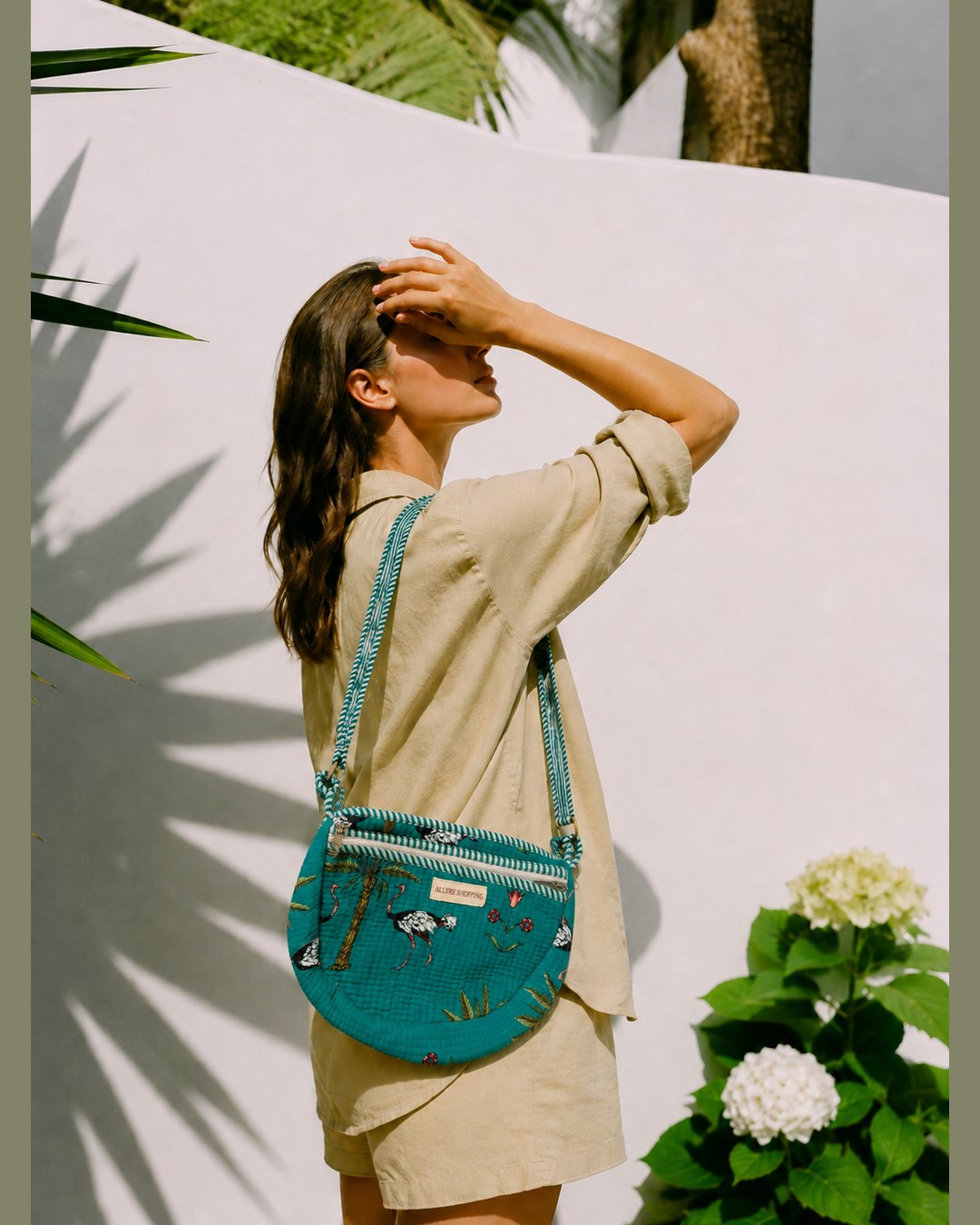 Emerald Aviary · Quilted Cotton Crescent Sling