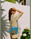 Azure Duel · Quilted Cotton Sling Bag