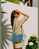 Azure Duel · Quilted Cotton Sling Bag