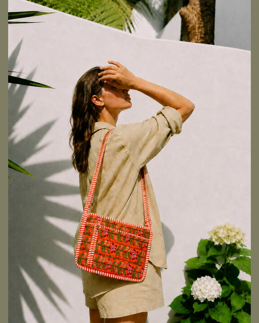 Ember Vine · Quilted Cotton Sling Bag