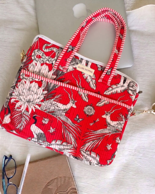 Scarlet Aviary · Quilted Cotton Laptop Sleeve