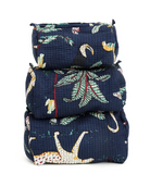 Navy blue Set of 3 Pouches