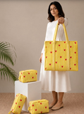Yellow Heartthrob Tote Bag with Zip