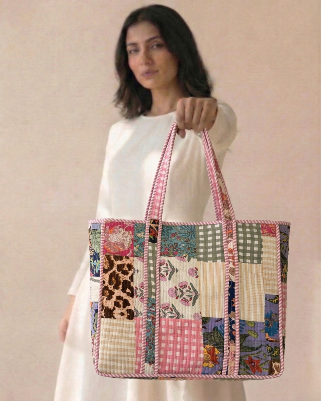 Zero-Waste Medley Tote Bag with Zip