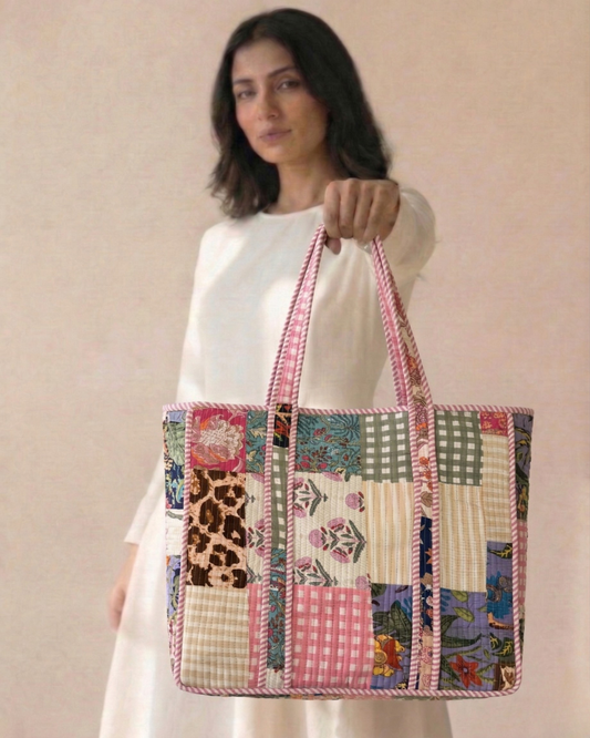 Zero-Waste Medley Tote Bag with Zip