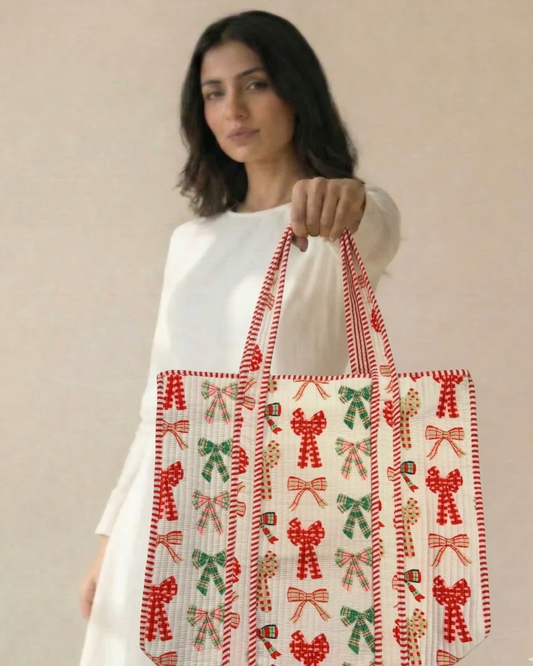Limited Edition Christmasy Tote Bag with Zip