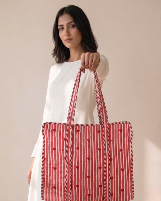Pink Heartthrob Tote Bag with Zip