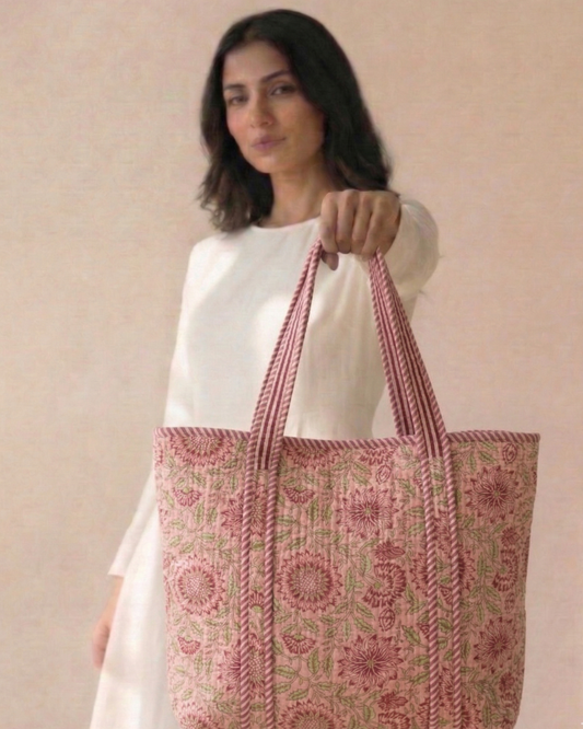 Gulistan Quilted Tote Bag with Zip