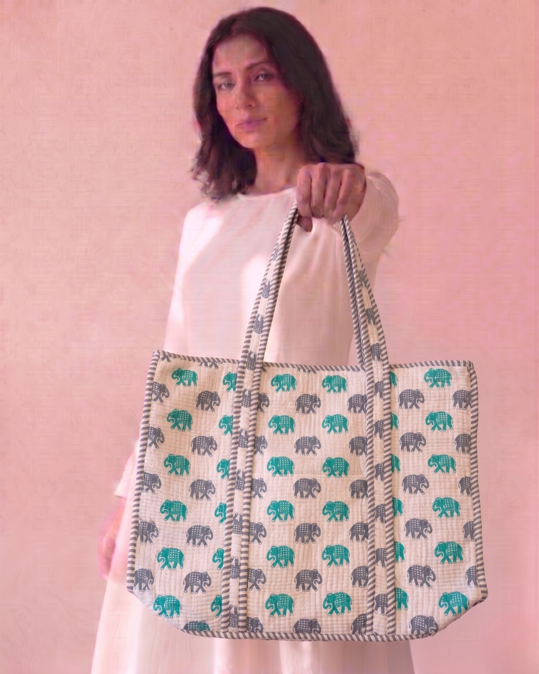 Jaipur Special Tote Bag with Zip - 4 Colors