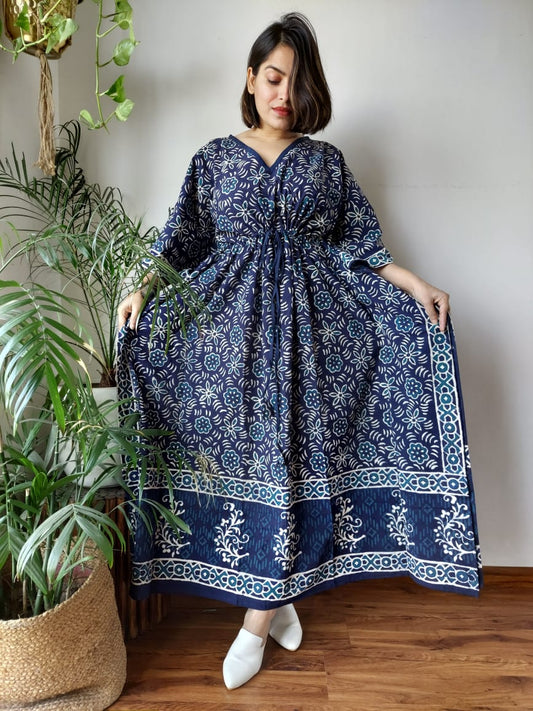 Hand Printed Cotton Kaftan Dresses