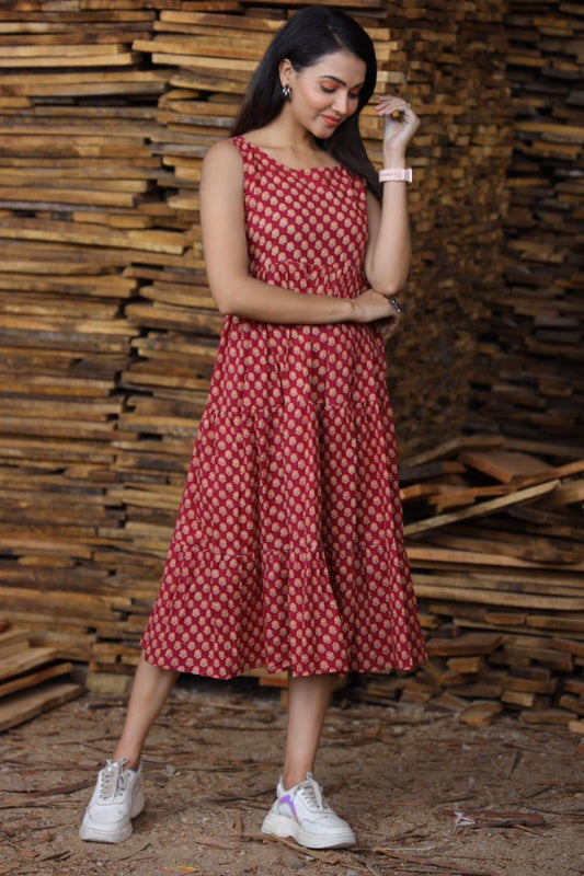 Bagru Hand Printed One Piece Dress