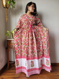 Hand Block Printed Cotton Free Size Dress