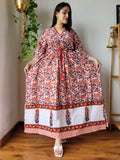 Hand Block Printed Cotton Free Size Dress