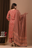 Hand Block Printed Cotton Stitched Suit with a Mulmul Cotton Dupatta