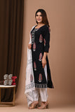 Hand Block Printed Cotton Stitched Suit with a Mulmul Cotton Dupatta