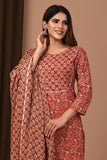 Hand Block Printed Cotton Stitched Suit with a Mulmul Cotton Dupatta