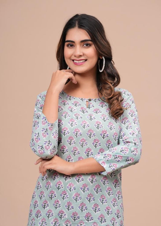 Pure Hand Block Printed Cotton Top