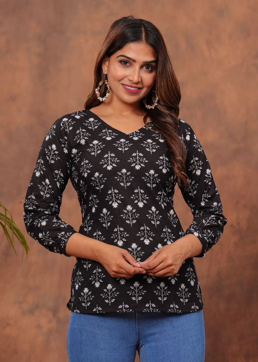 Pure Hand Block Printed Cotton Top