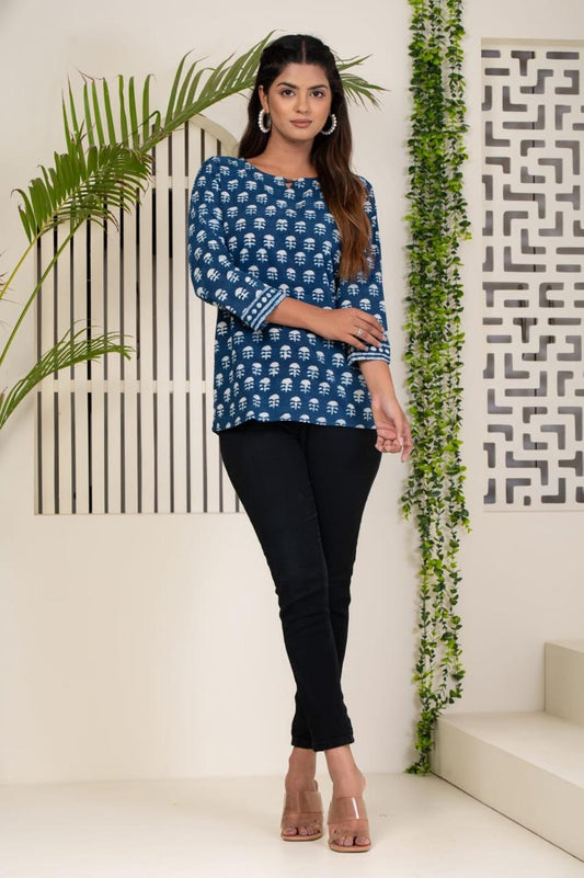 Pure Hand Block Printed Cotton Top