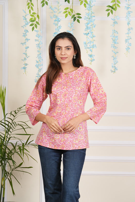Pure Hand Block Printed Cotton Top