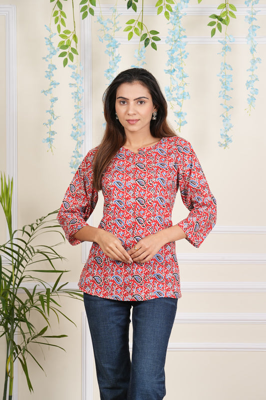 Pure Hand Block Printed Cotton Top