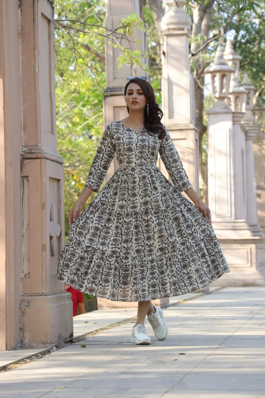 Ivory Smoke Pure Cotton Short Kurti