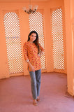 Soft Sunshine Bloom Pure Cotton Short Kurti