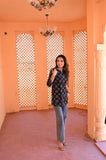 Black Petal Pure Cotton Short Kurti