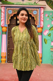 Hariyali Hues Pure Cotton Short Kurti