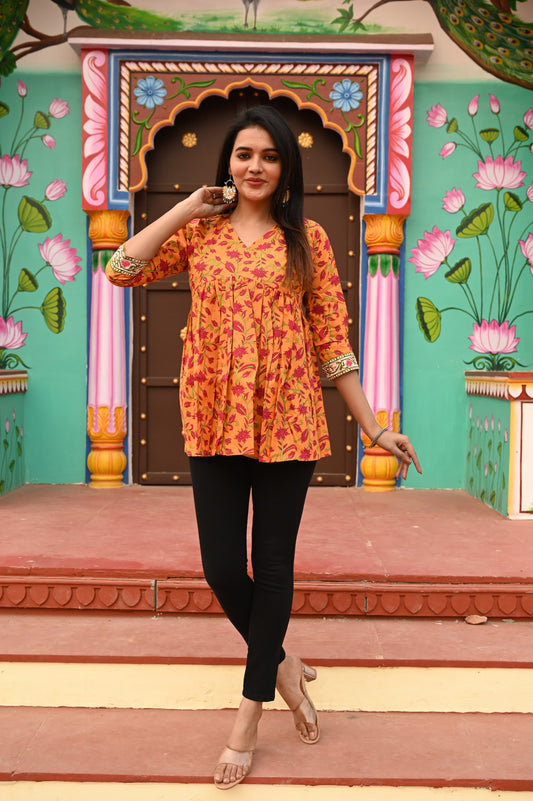 Aamras Aura Pure Cotton Short Kurti
