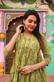 Hariyali Hues Pure Cotton Short Kurti